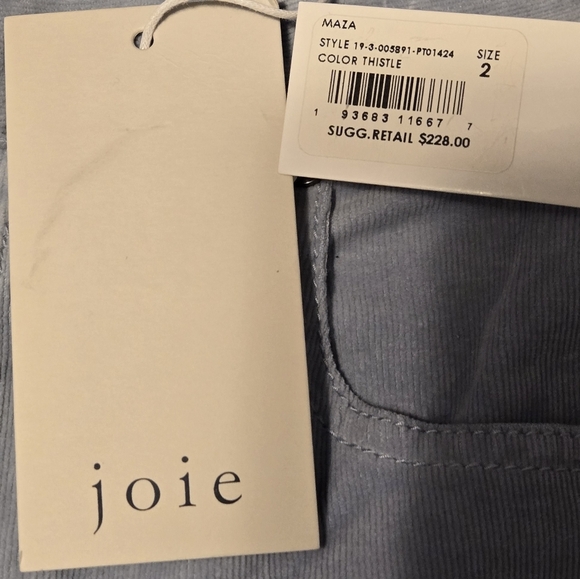 NWT Joie Maza Cropped Corduroy Pants Size 2 Color Thistle - Picture 13 of 13